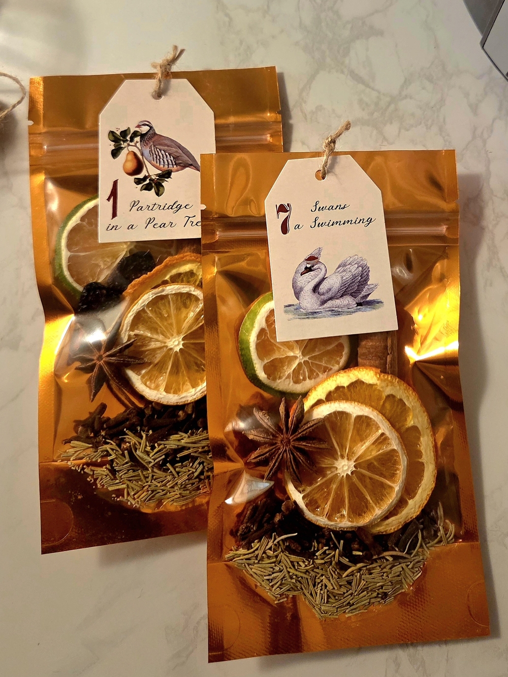 12 Days of Christmas Holiday Simmer Pot Bags